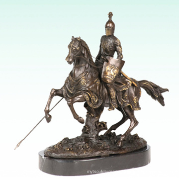 Knight Home Deco Warrior Sculpture Bronze Statue Tpy-452